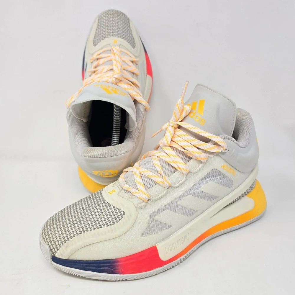 Adidas Adizero Rose 11 Sunrise Basketball Shoes White Orange FW8508 Mens 7.5